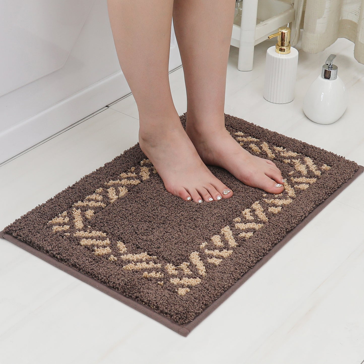 COSY HOMEER Microfiber Bathroom Rug, Soft and Absorbent Bath Mat Non-Slip, Thick Plush Bath Rugs Machine Washable for Bathroom Floor, Tubs and Showers