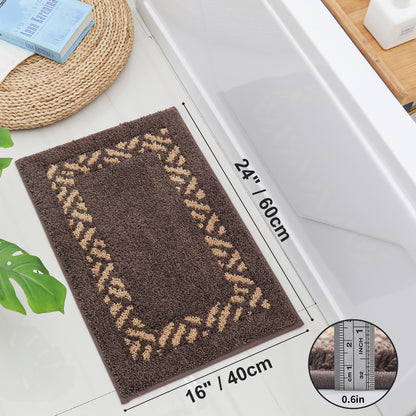 COSY HOMEER Microfiber Bathroom Rug, Soft and Absorbent Bath Mat Non-Slip, Thick Plush Bath Rugs Machine Washable for Bathroom Floor, Tubs and Showers