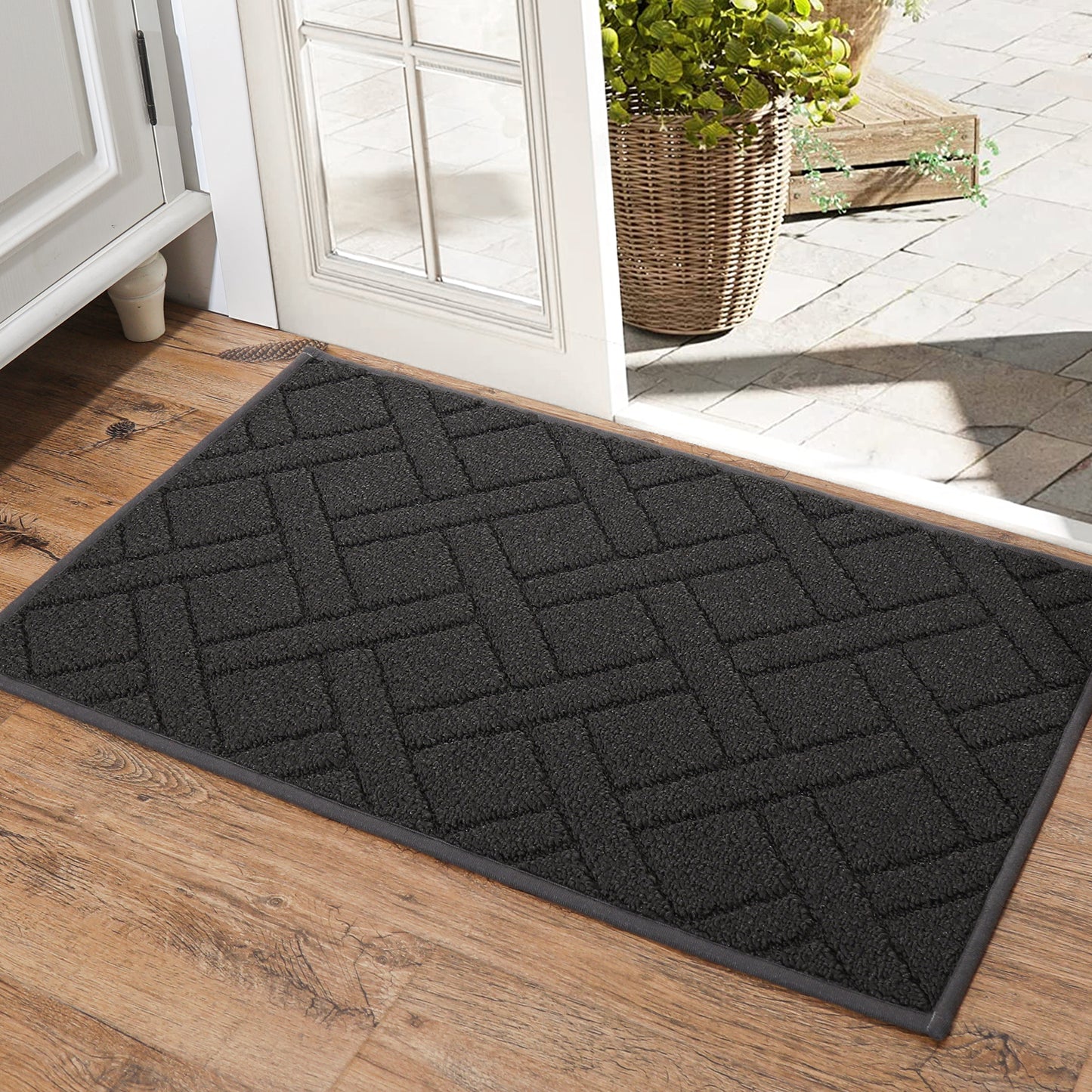 COSY HOMEER Indoor Doormat, Front Door Mat Non-Slip for Entrance, Absorbent Resist Dirt Door Rug for Inside, Low-Profile Welcome Mat, Entryway Rug Floor Mats Machine Washable