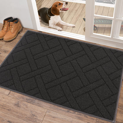 COSY HOMEER Indoor Doormat, Front Door Mat Non-Slip for Entrance, Absorbent Resist Dirt Door Rug for Inside, Low-Profile Welcome Mat, Entryway Rug Floor Mats Machine Washable