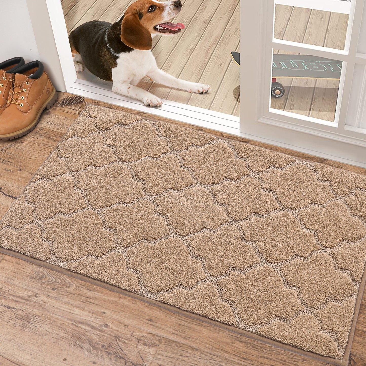 COSY HOMEER Indoor Doormat, Soft and Absorbent Door Mat Non-Slip, Dirt Trapper Mat Door Mats Low Profile Floor Mat Machine Washable for Entrance, Inside, Kitchen, Front Back Door