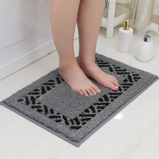 COSY HOMEER Microfiber Bathroom Rug, Soft and Absorbent Bath Mat Non-Slip, Thick Plush Bath Rugs Machine Washable for Bathroom Floor, Tubs and Showers