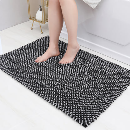 COSY HOMEER Chenille Bathroom Rug, Soft Absorbent Bath Mat Non-Slip, 1.2" Thick Plush Bath Rugs Machine Washable for Bathroom Floor, Tubs and Showers