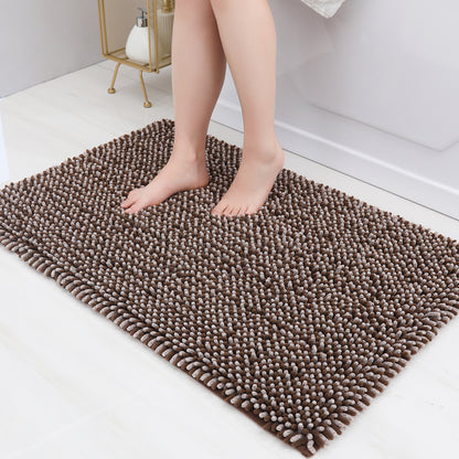 COSY HOMEER Chenille Bathroom Rug, Soft Absorbent Bath Mat Non-Slip, 1.2" Thick Plush Bath Rugs Machine Washable for Bathroom Floor, Tubs and Showers