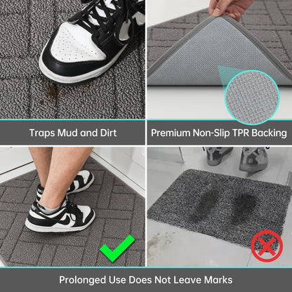 COSY HOMEER Indoor Doormat, Front Door Mat Non-Slip for Entrance, Absorbent Resist Dirt Door Rug for Inside, Low-Profile Welcome Mat, Entryway Rug Floor Mats Machine Washable