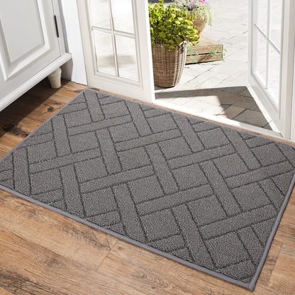 COSY HOMEER Indoor Doormat, Front Door Mat Non-Slip for Entrance, Absorbent Resist Dirt Door Rug for Inside, Low-Profile Welcome Mat, Entryway Rug Floor Mats Machine Washable