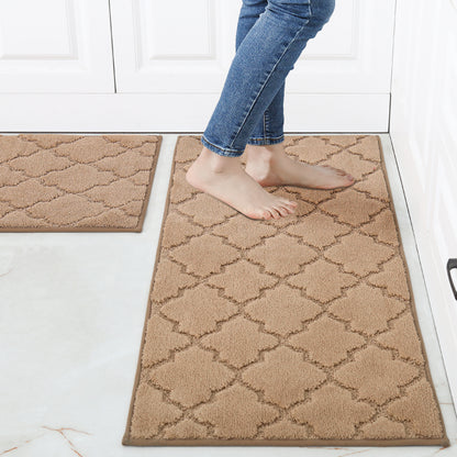 COSY HOMEER Kitchen Mats 2 PCS, Soft and Absorbent Kitchen Rug Non-Slip, Stain-Resistant Kitchen Runners Machine Washable, Rugs for Kitchen, Laundry Room, Entrance