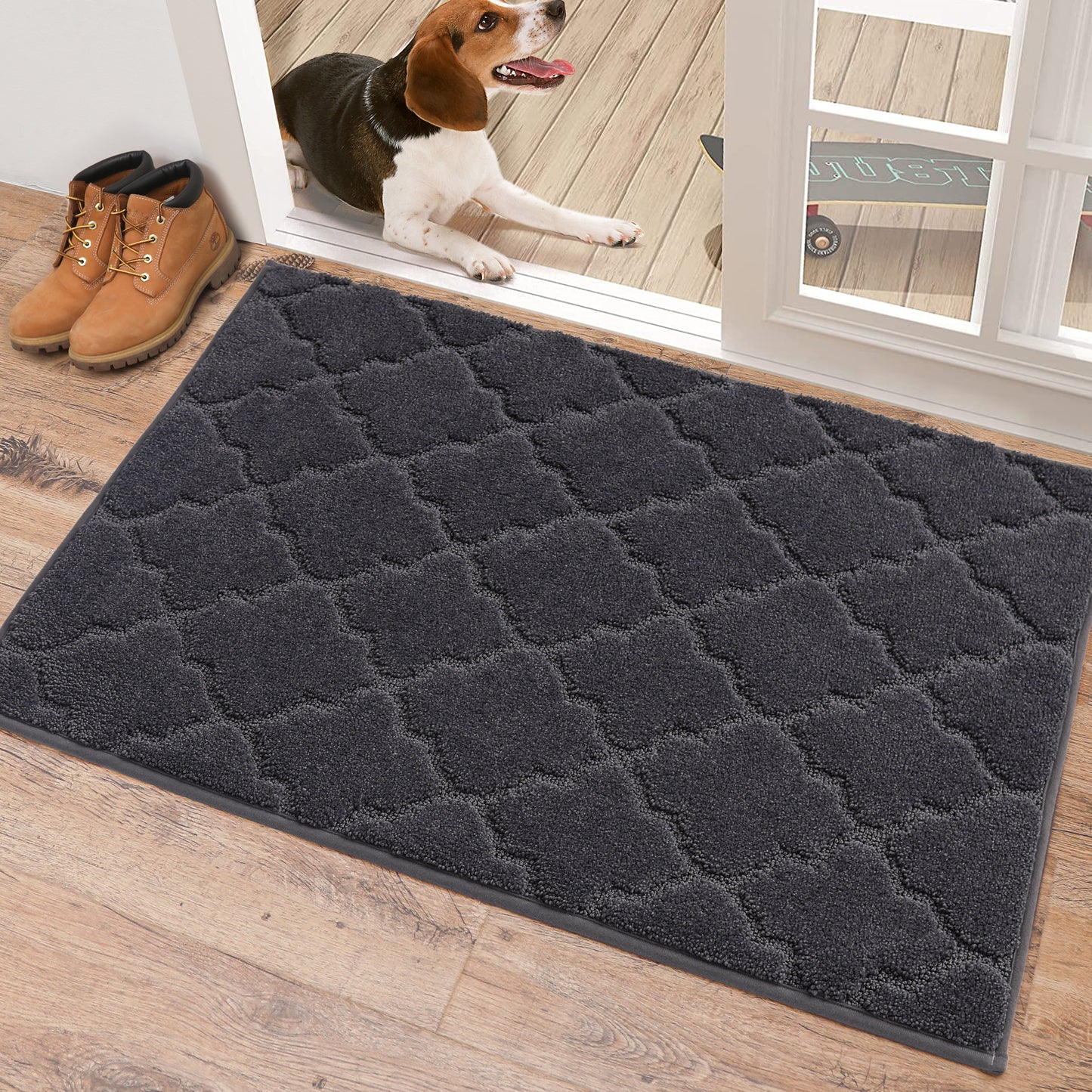 COSY HOMEER Indoor Doormat, Soft and Absorbent Door Mat Non-Slip, Dirt Trapper Mat Door Mats Low Profile Floor Mat Machine Washable for Entrance, Inside, Kitchen, Front Back Door